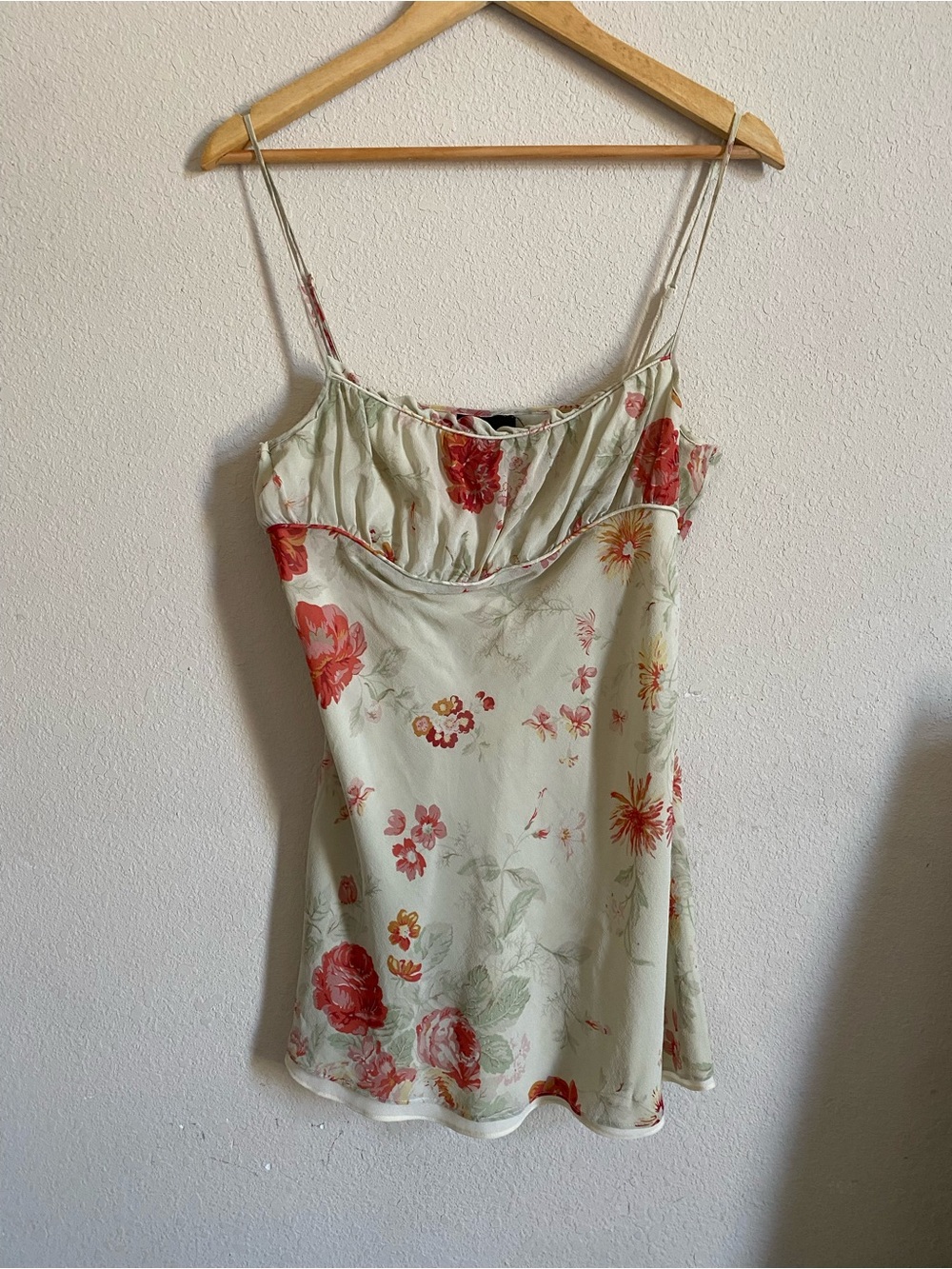 Express RARE Vintage Y2K Romantic Silk Floral Babydoll Minidress